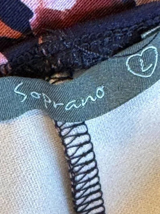 Soprano Large Blue Floral Sleeveless Fit and Flare V Neck Stretch Mini Dress - Picture 8 of 8